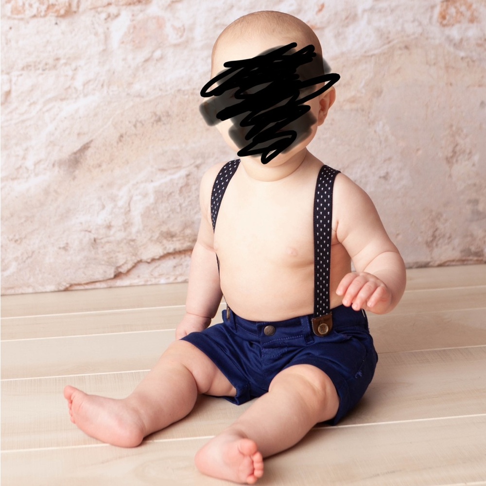 6m Mayoral shorts with suspenders